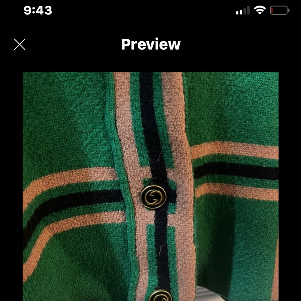 Cardigan Green and Black S/M - Picture 2 of 3